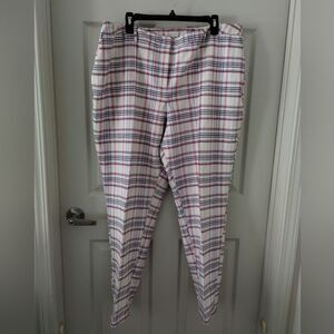 Cato Women's Multicolor Plaid Ankle Pants Size 20 NWOT